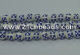 CPB521 15.5 inches 6mm round Painted porcelain beads