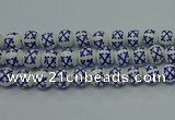 CPB522 15.5 inches 8mm round Painted porcelain beads