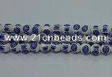 CPB531 15.5 inches 6mm round Painted porcelain beads