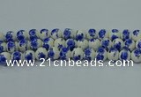 CPB542 15.5 inches 8mm round Painted porcelain beads