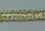 CPB561 15.5 inches 6mm round Painted porcelain beads