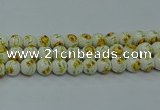 CPB562 15.5 inches 8mm round Painted porcelain beads