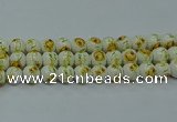 CPB563 15.5 inches 10mm round Painted porcelain beads