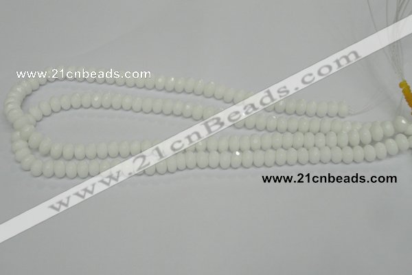 CPB58 15.5 inches 5*8mm faceted rondelle white porcelain beads