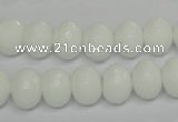 CPB60 15.5 inches 8*12mm faceted rondelle white porcelain beads