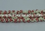 CPB614 15.5 inches 12mm round Painted porcelain beads