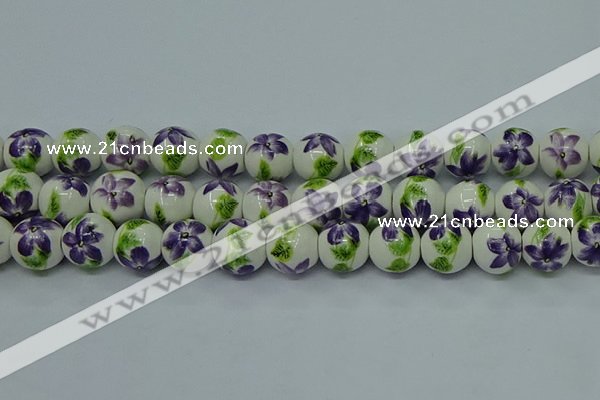 CPB622 15.5 inches 8mm round Painted porcelain beads