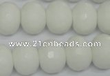 CPB63 15.5 inches 13*18mm faceted rondelle white porcelain beads