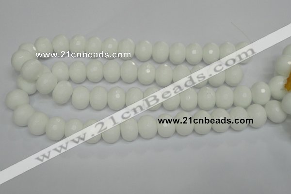 CPB63 15.5 inches 13*18mm faceted rondelle white porcelain beads