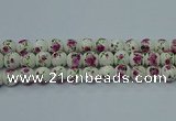 CPB631 15.5 inches 6mm round Painted porcelain beads