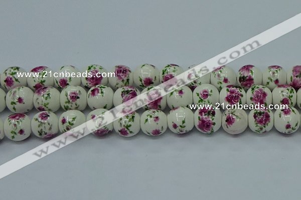 CPB631 15.5 inches 6mm round Painted porcelain beads