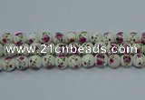 CPB632 15.5 inches 8mm round Painted porcelain beads