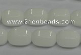 CPB66 15.5 inches 12*16mm drum white porcelain beads wholesale