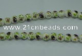 CPB662 15.5 inches 8mm round Painted porcelain beads