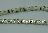 CPB664 15.5 inches 12mm round Painted porcelain beads