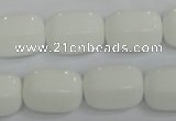 CPB67 15.5 inches 13*18mm drum white porcelain beads wholesale