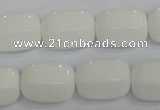 CPB67 15.5 inches 13*18mm drum white porcelain beads wholesale