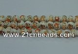 CPB672 15.5 inches 8mm round Painted porcelain beads