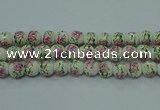 CPB681 15.5 inches 6mm round Painted porcelain beads