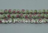 CPB682 15.5 inches 8mm round Painted porcelain beads