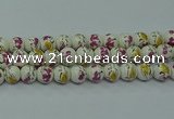 CPB691 15.5 inches 6mm round Painted porcelain beads