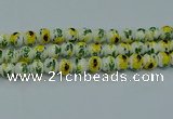 CPB731 15.5 inches 6mm round Painted porcelain beads