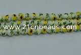 CPB732 15.5 inches 8mm round Painted porcelain beads