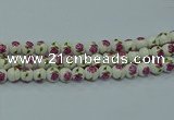 CPB741 15.5 inches 6mm round Painted porcelain beads