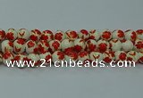 CPB765 15.5 inches 14mm round Painted porcelain beads