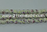 CPB771 15.5 inches 6mm round Painted porcelain beads