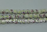 CPB772 15.5 inches 8mm round Painted porcelain beads