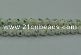 CPB781 15.5 inches 6mm round Painted porcelain beads