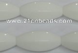 CPB81 15.5 inches 15*30mm rice white porcelain beads wholesale