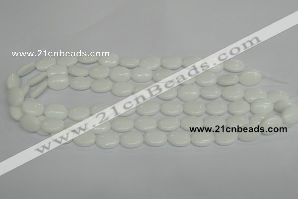 CPB86 15.5 inches 12*16mm oval white porcelain beads wholesale