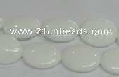 CPB87 15.5 inches 13*18mm oval white porcelain beads wholesale