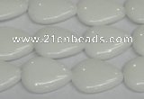 CPB91 15.5 inches 15*20mm flat teardrop white porcelain beads wholesale