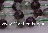 CPC10 15.5 inches 6mm faceted round green phantom quartz beads