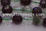 CPC11 15.5 inches 8mm faceted round green phantom quartz beads