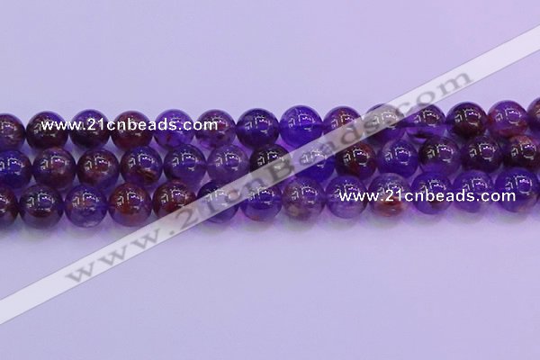 CPC604 15.5 inches 12mm round purple phantom quartz beads