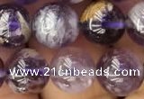 CPC612 15.5 inches 10mm round purple phantom quartz beads