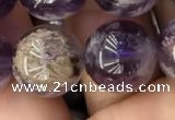 CPC614 15.5 inches 14mm round purple phantom quartz beads