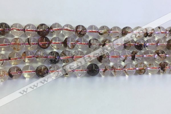 CPC651 15.5 inches 6mm round yellow phantom quartz beads