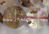 CPC655 15.5 inches 14mm round yellow phantom quartz beads