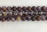 CPC663 15.5 inches 12mm round purple phantom quartz beads