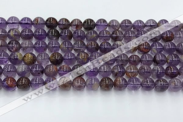 CPC665 15.5 inches 6mm round purple phantom quartz beads wholesale