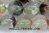 CPC697 15 inches 9mm - 10mm round phantom quartz beads