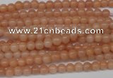 CPE01 15.5 inches 4mm round peach stone beads wholesale