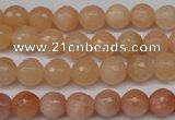 CPE12 15.5 inches 8mm faceted round peach stone beads wholesale