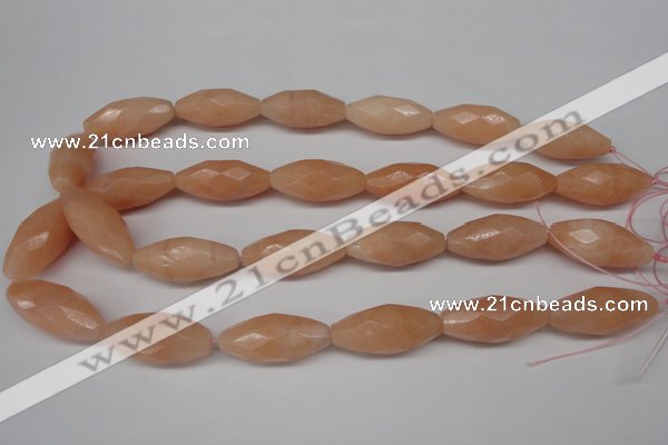 CPE20 15.5 inches 13*30mm faceted rice peach stone beads wholesale