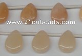 CPE22 Top-drilled 12*16mm flat teardrop peach stone beads wholesale